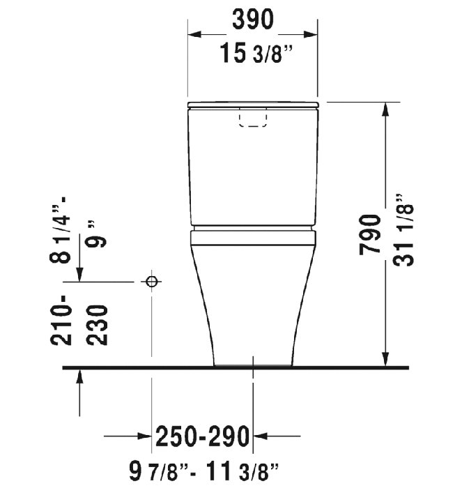 Duravit DuraStyle Flush Elongated Toilet Bowl (Seat Not Included